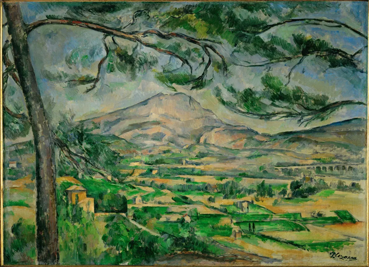 Paulis Cézanne'as, „Sainte-Victoire kalnas su didele pušimi“, apie 1887 m., Courtauld galerija, Londonas