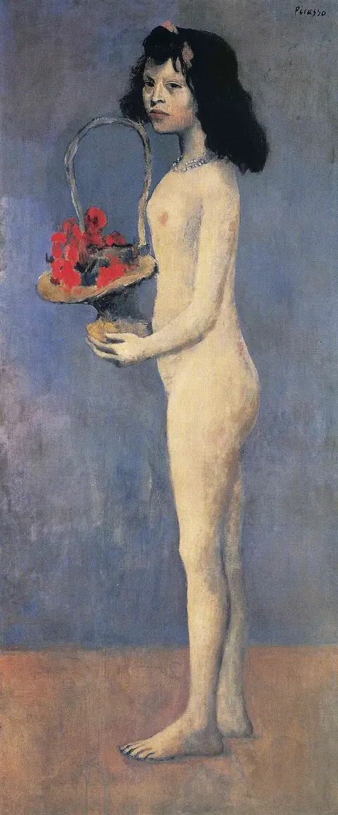 Pablo Picasso, „Mergaitė su gėlių krepšeliu“, 1905